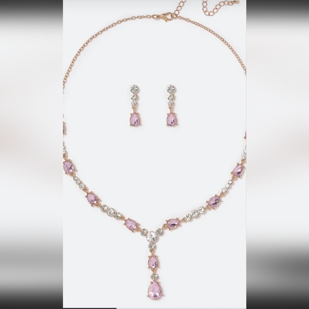Justfab Calliope Stone and Crystal Necklace Set